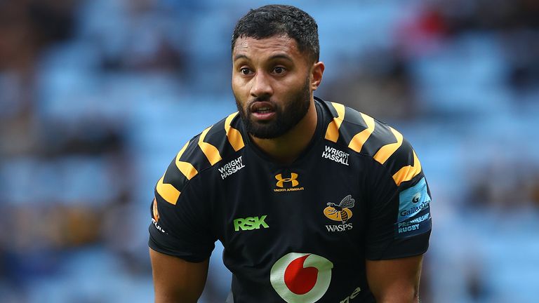 Lima Sopoaga of Wasps in action during the Gallagher Premiership Rugby match between Wasps and London Irish at the Ricoh Arena on October 20, 2019 in Coventry, England. 