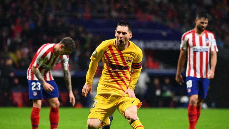 Lionel Messi's late strike handed Barcelona all three points at Atletico Madrid