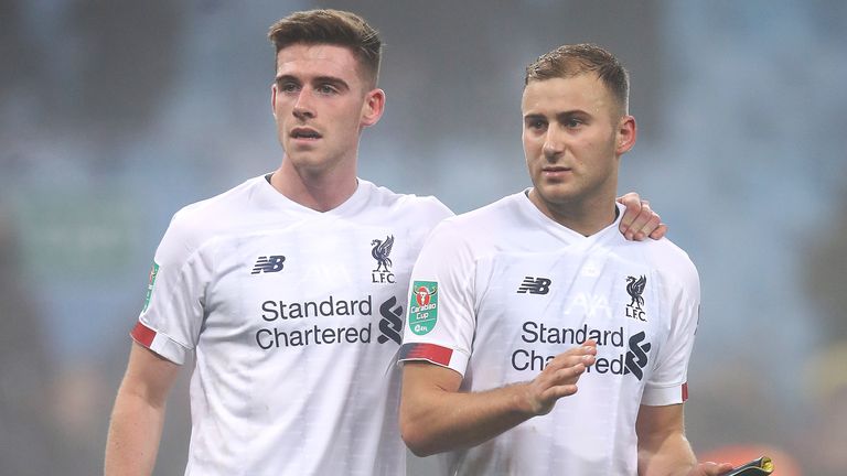 Tony Gallacher and Herbie Kane featured for Liverpool against Aston Villa