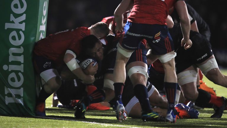 Saracens' Mako Vunipola scores their second try during the European Rugby Champions Cup pool four match at Allianz Park, Barnet. PA Photo. Picture date: Saturday December 14, 2019. See PA story RUGBYU Saracens. Photo credit should read: Adam Davy/PA Wire. 