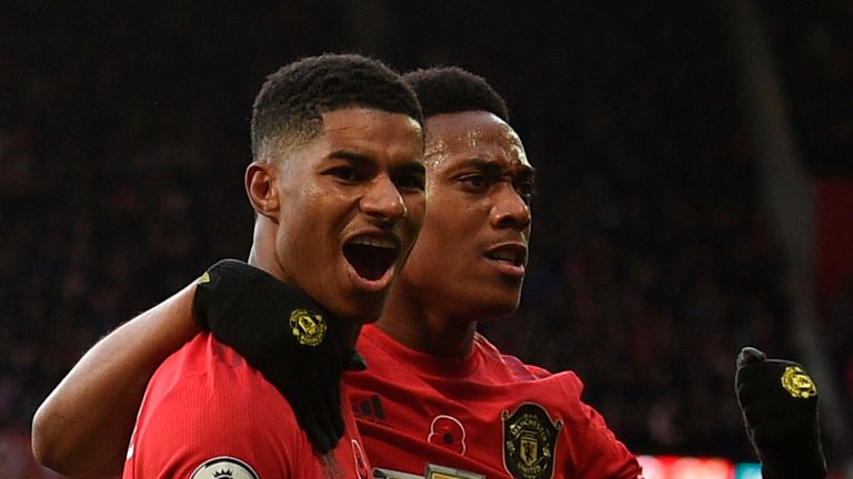 Anthony Martial and Marcus Rashford were on target at the Etihad