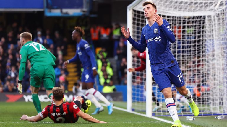 Mason Mount of Chelsea reacts after missing a chance