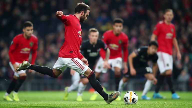 Juan Mata has been directly involved in three goals (one goal, two assists) in a single European match for the first time since March 2013