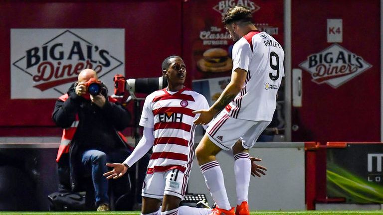 Mickel Miller scored his third Scottish Premiership goal of the season