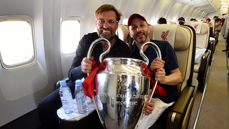 Liverpool's joint owner Mike Gordon pictured with club manager Jurgen Klopp in June