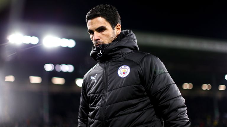 Arteta has been an assistant coach on Manchester City&#39;s coaching staff since 2016