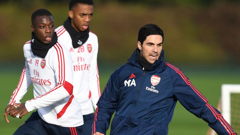 Arteta held his first training session as Arsenal Head Coach on Sunday