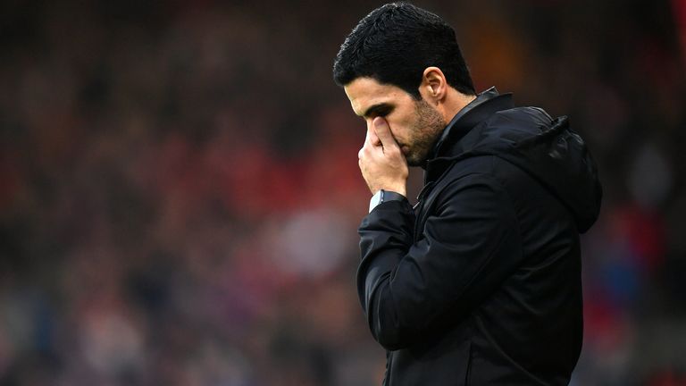 Mikel Arteta during Bournemouth vs Arsenal at the Vitality Stadium