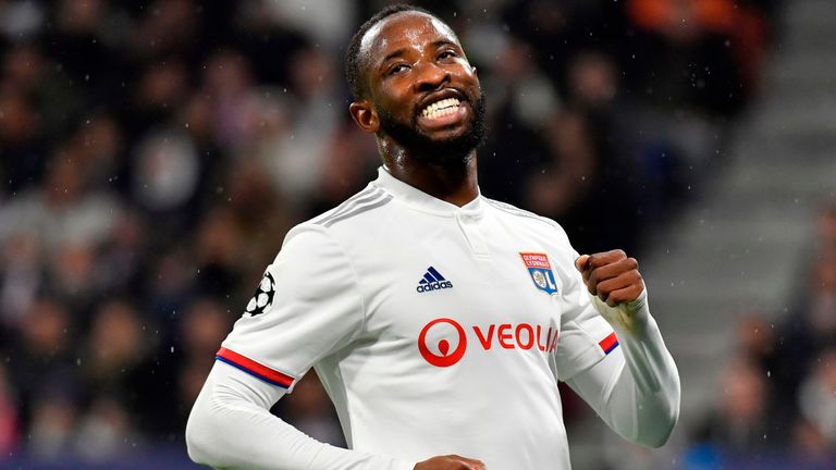 Moussa Dembele reacts during the UEFA Champions League, Group G match between Lyon and Benfica at the Decines Groupama Stadium on November 5, 2019