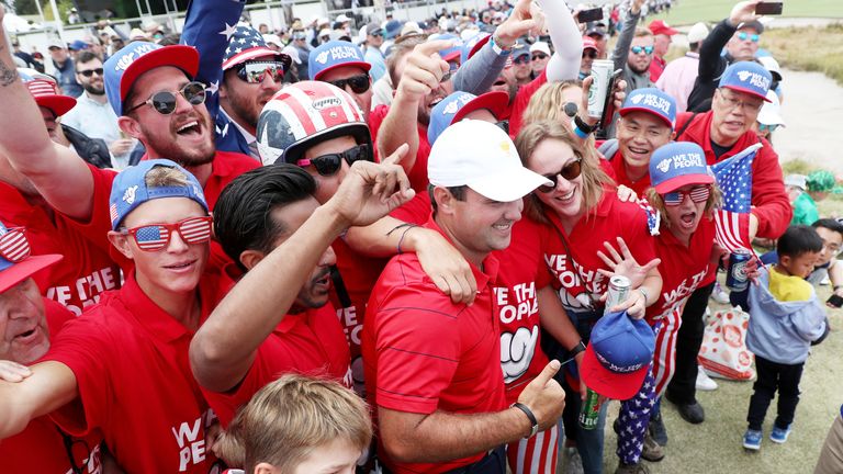 Patrick Reed enjoyed plenty of support on the final day of the Presidents Cup 