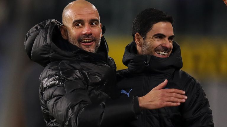 Pep Guardiola and Mikel Arteta