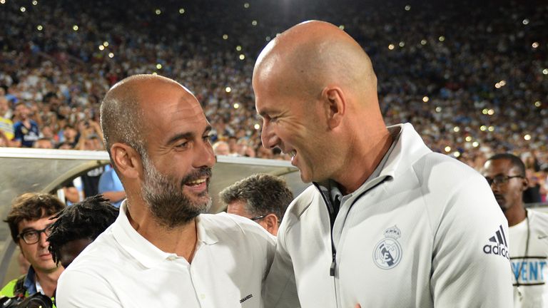 Pep Guardiola's Man City face Zidane's Real Madrid in the pick of the last-16 ties