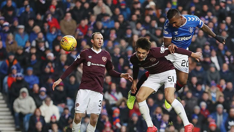 Alfredo Morelos started the scoring on 11 minutes at Ibrox