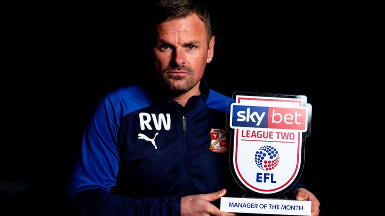 Richie Wellens of Swindon Town wins the Sky Bet League Two Manager of the Month award - Mandatory by-line: Robbie Stephenson/JMP - 10/12/2019 - FOOTBALL - County Ground - Swindon, England - Sky Bet Manager of the Month Award