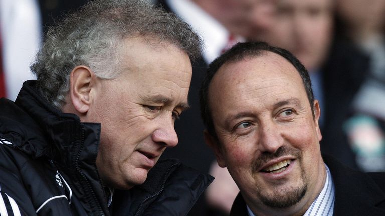 Rick Parry pictured with former Liverpool manager Rafael Benitez in 2008