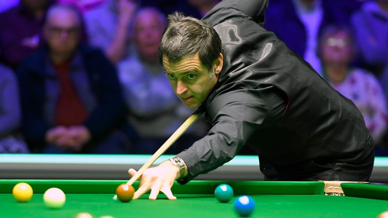 Ronnie O'Sullivan in action at the UK Championship at the York Barbican