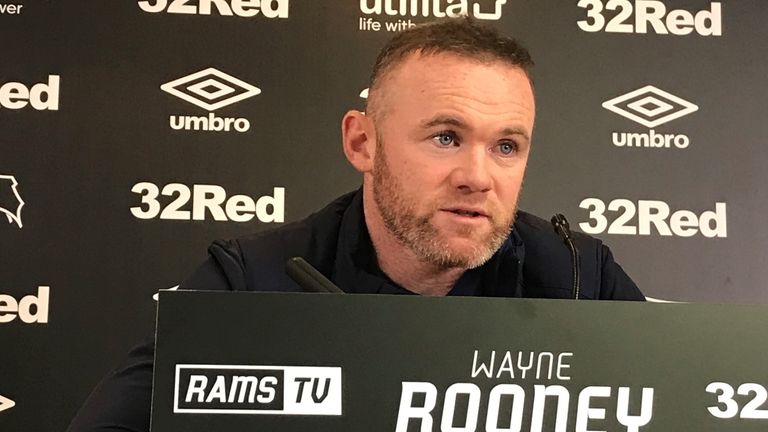Wayne Rooney's first press conference as Derby County player