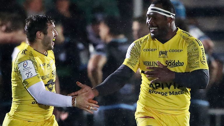 Levani Botia (right) scored La Rochelle's second try 