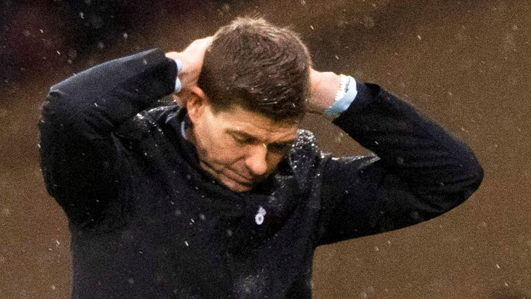 Steven Gerrard during Rangers' League Cup final defeat to Celtic