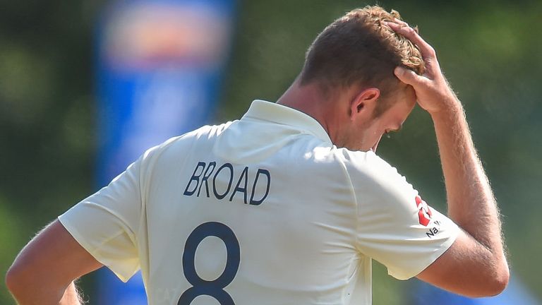 England seamer Stuart Broad can't hide his frustration on day one of the first Test against South Africa