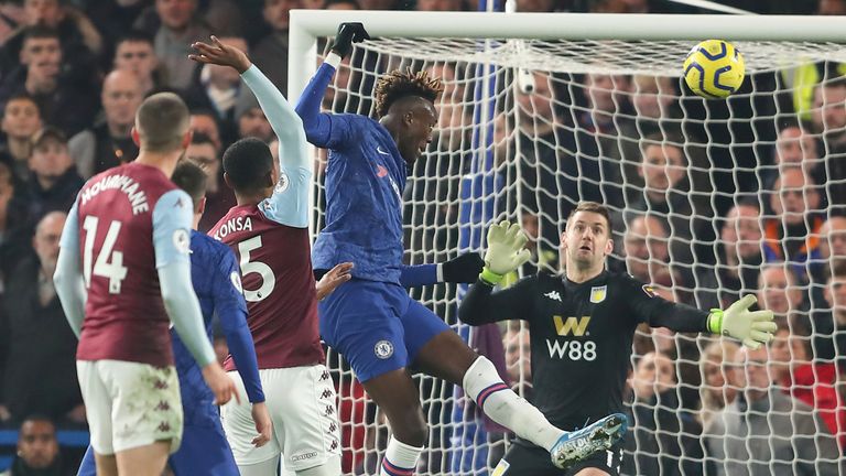 Tammy Abraham makes it 1-0 vs Aston Villa