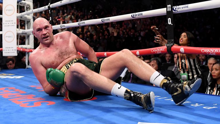 during the WBC Heavyweight Champioinship at Staples Center on December 1, 2018 in Los Angeles, California.