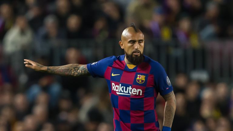 Vidal in action for Barcelona