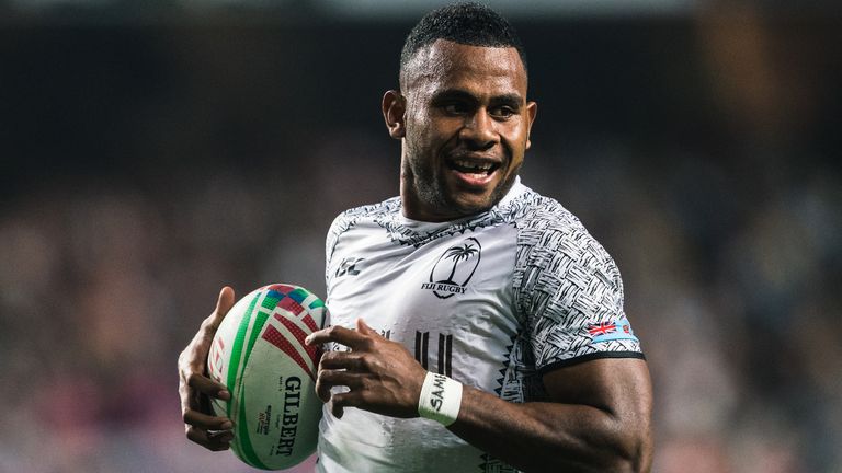 HONG KONG, HONG KONG - APRIL 05: Vilimoni Botitu of Fiji 7s competes against Kenya 7s on day one of the Cathay Pacific/HSBC Hong Kong Sevens at the Hong Kong Stadium on April 05, 2019 in Hong Kong. (Photo by Lampson Yip - Clicks Images/Getty Images)