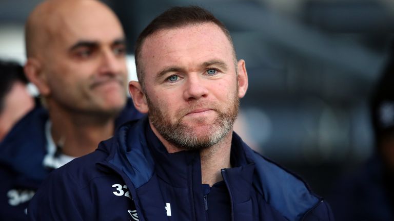 Wayne Rooney of Derby County during the Sky Bet Championship match against Millwall at Pride Park