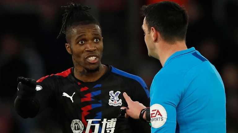 Wilfried Zaha was penalised for being offside, ruling out Max Meyer's opening goal for Crystal Palace