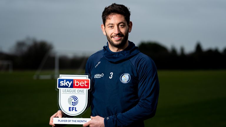 Sky Bet League One Player of the Month Joe Jacobson of Wycombe Wanderers with his award. - Ryan Hiscott/JMP - 10/12/2019 - SPORT - Wycombe Wanderers Training Ground - Wycombe, England - Sky Bet League One Manager and Player of the Month Awards