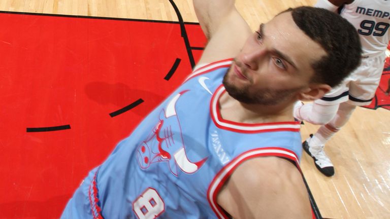 Zach LaVine rams home a dunk against the Memphis Grizzlies