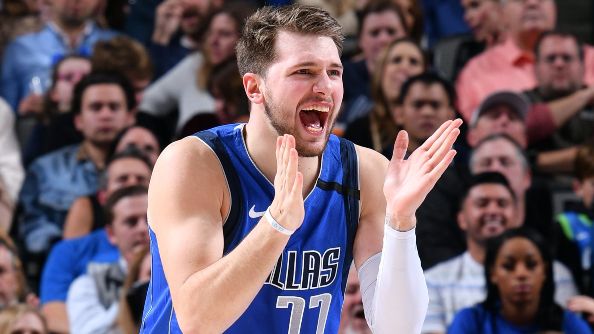 Watch: Luka Doncic rips jersey in half