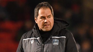 Glasgow Warriors head coach Dave Rennie during the Champions Cup match at Sale