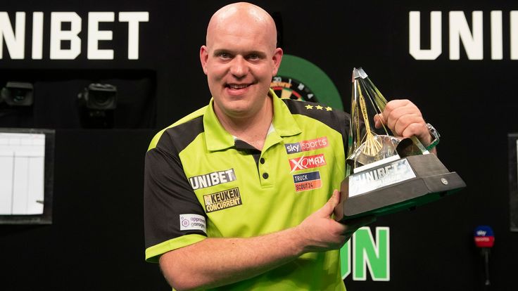 UNIBET PREMIER LEAGUE DARTS 2019.PLAY OFF FINALS ,.O2 ARENA,LONDON.PIC LAWRENCE LUSTIG.FINAL.MICHAEL VAN GERWEN V ROB CROSS MICHAEL VAN GERWEN WINS