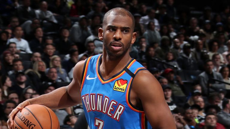 Chris Paul controla la posesión contra los Brooklyn Nets