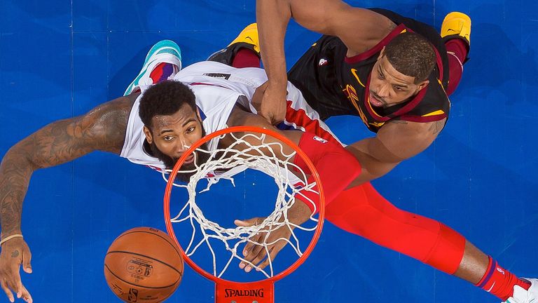 Andre Drummond and Tristan Thompson compete for a rebound
