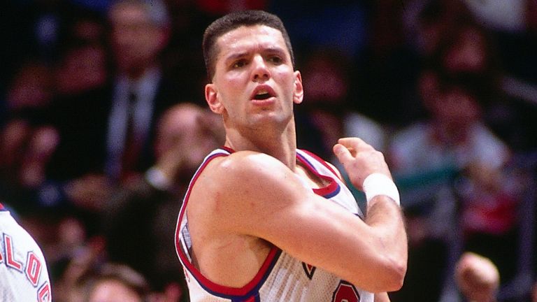European basketball legend Drazen Petrovic in action for the New Jersey Nets
