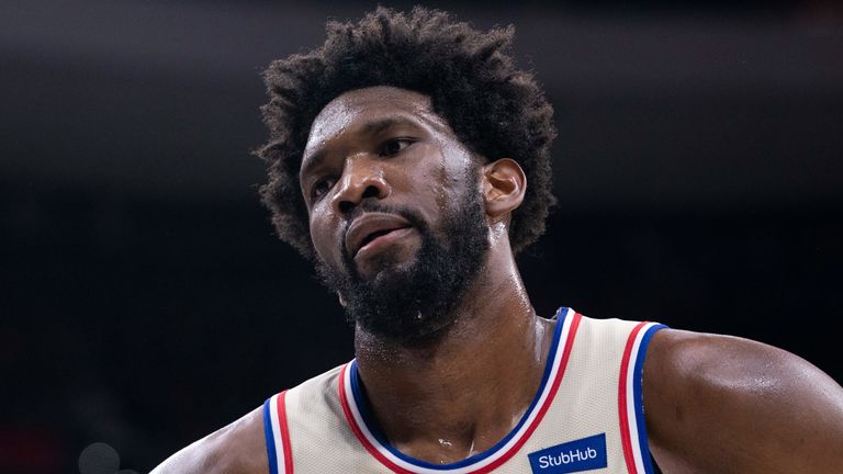 Joel Embiid cuts a frustrated figure against the Indiana Pacers