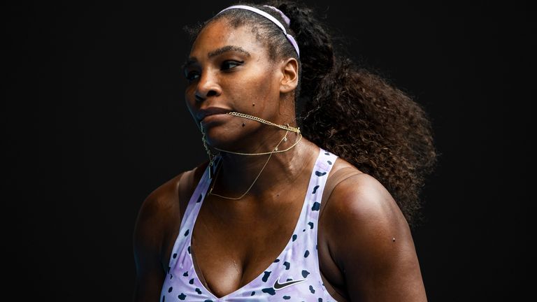 Serena Williams of the United States looks dejected during her third round match against Qiang Wang of China on day five of the 2020 Australian Open at Melbourne Park on January 24, 2020 in Melbourne, Australia. 