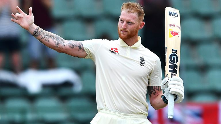 Ben Stokes celebrate celebrates his century against South Africa at St Georges Park on January 17, 2020