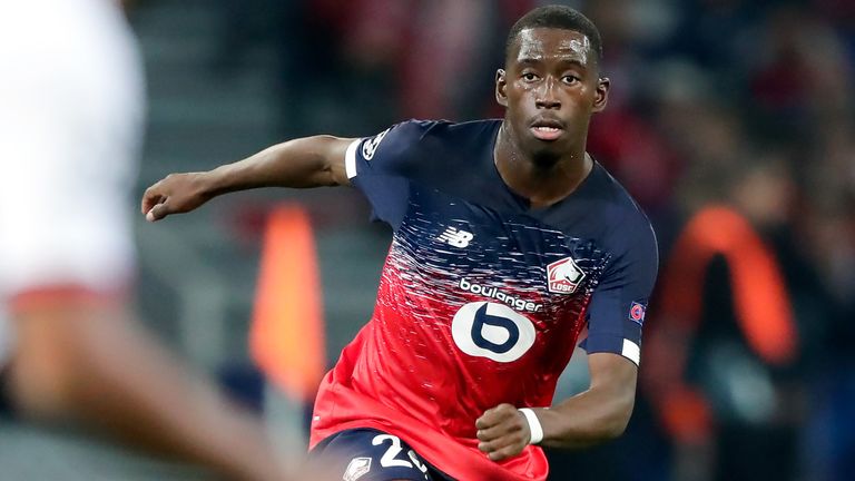 Boubakary Soumare during the UEFA Champions League match between Lille and Chelsea at the Stade Pierre Mauroy