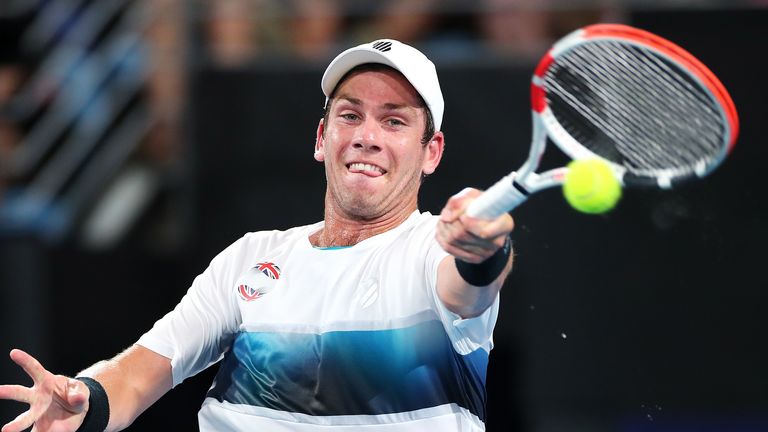 Cameron Norrie in ATP Cup action during Great Britain's opening tie