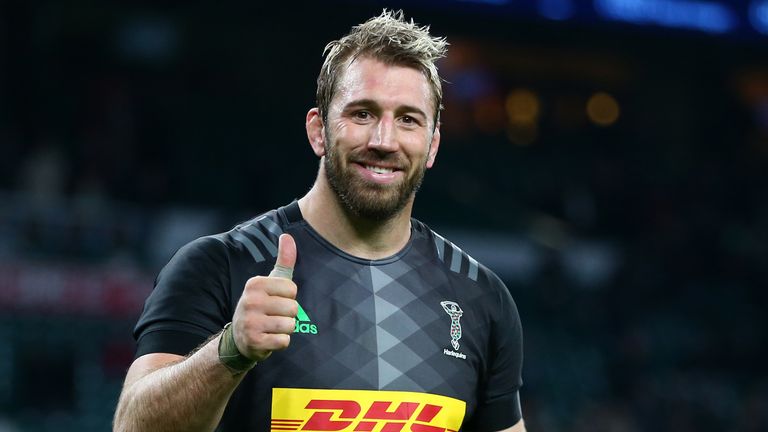 LONDON, ENGLAND - DECEMBER 28: Chris Robshaw of Harlequins gives a thumbs up following the Gallagher Premiership Rugby Big Game 12 match between Harlequins and Leicester Tigers at Twickenahm Stadium on December 28, 2019 in London, England. (Photo by Steve Bardens/Getty Images for Harlequins)