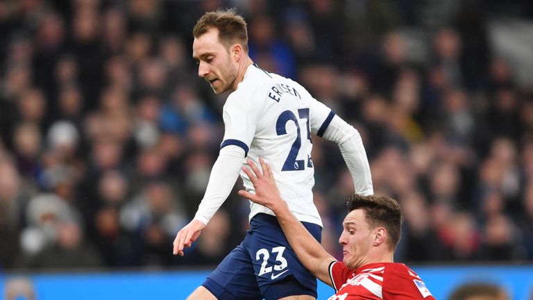 Christian Eriksen was jeered by Spurs fans before kick-off