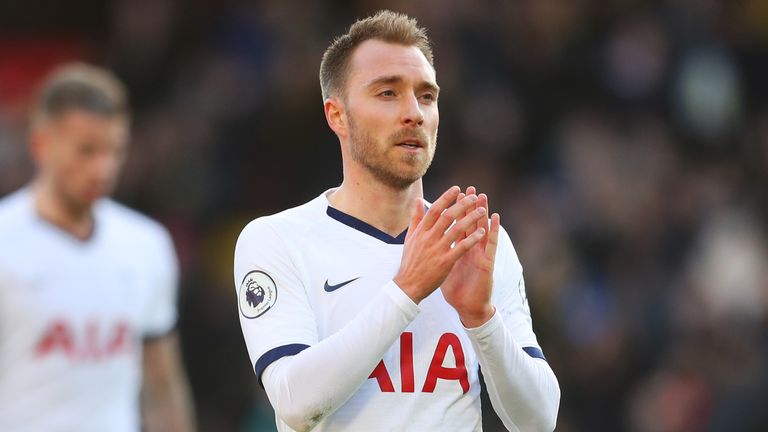 Christian Eriksen's contract with Tottenham runs out in the summer