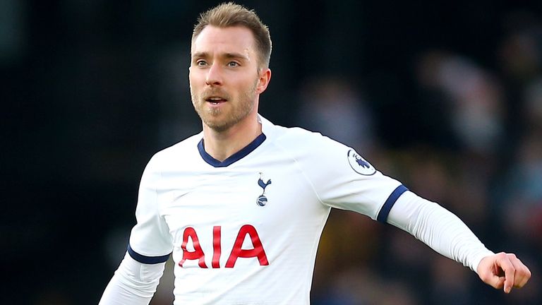 Tottenham Hotspur's Christian Eriksen during a Premier League match at Vicarage Road