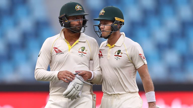Nathan Lyon and Tim Paine took time out to meet the rescue workers