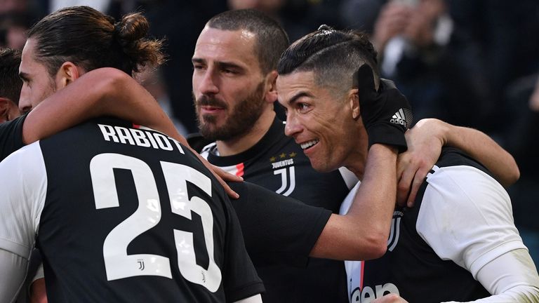 Cristiano Ronaldo scored a hat-trick as Juventus beat Cagliari 4-0