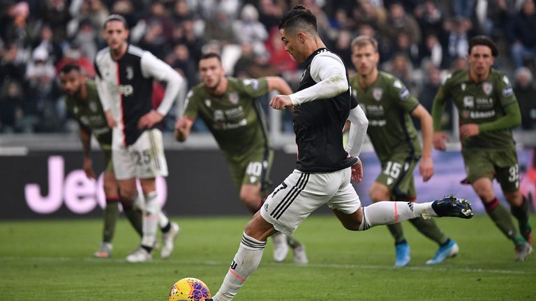 Ronaldo struck his second from the penalty spot as Juventus moved top